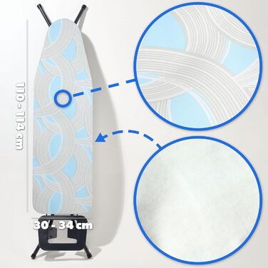 Покриття для прасувальної дошки KADAX з еластичним гумкою, практичне, для парових прасок, заміна