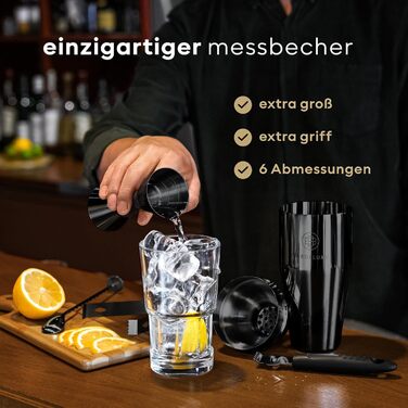 BarDeluxe® 12-Piece Cocktail Set, Bartender Set, Cocktail Mixer Set | 750ml Stainless Steel Cocktail Shaker, Cocktail Shaker Set, Bartender Set | Luxury Cocktail Gift Set