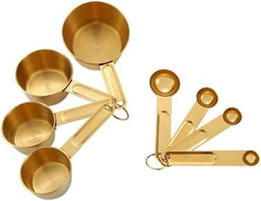 8-piece stainless steel measuring cup and spoon set for the kitchen, cookware, baking, cooking, measuring tool