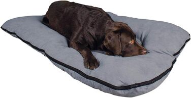 Килимок для собак XXL: м'який, миючий, знімний чохол | Килимок-подушка з зручним бортиком для великих собак | Сірий килимок 120 x 80 см