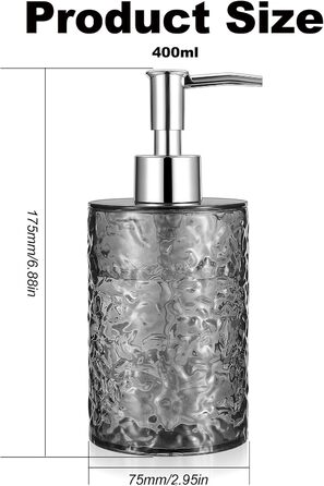 Дозатор мила для кухні та ванної кімнати, 400 мл, пластиковий, циліндричний | Дозатор мила, шампуню, гелю для душу