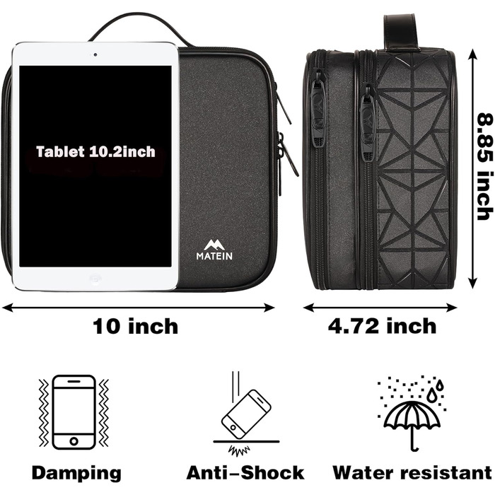 MATEIN Cable Bag Organizer, Cable Bag Travel 3-Layer Cable Organizer Cable Storage Cable Organizer Bag for Phone, Charger Cables, Electronics, Black