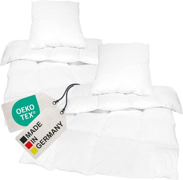 Комплект постільної білизни MYNE NYVI DreamScience Comfort 135x200 см, 4 предмети: 2 ковдри, 2 подушки, 90% пухові пера, 10% пух, чохол 100% бавовна, Oeko-TEX 100, для алергіків