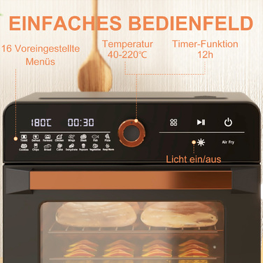 HOMCOM 3-in-1 Mini Oven with Convection, Fryer Basket, Timer, 40°C-220°C, 20L Mini Oven with Grill Rack, Baking Tray, Crumb Tray | Aosom