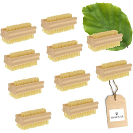 HOFMEISTER® Bath Brush with soft natural bristles, made of pear wood, 44 cm length, Made in Germany (Nail brush, 10)