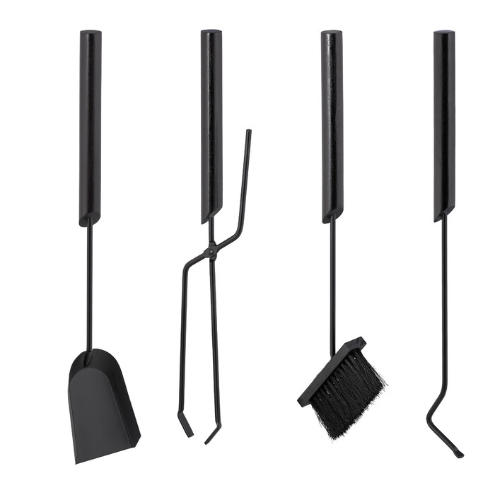 Relaxdays 5-Piece Fireplace Set with Holder