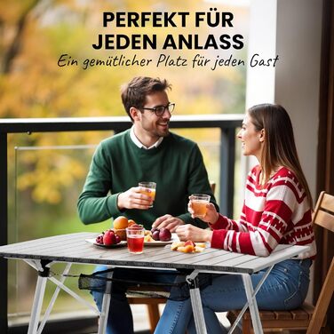 Складаний туристичний столик з регулюванням висоти до 69,5 см, алюміній, для кемпінгу, балкону, 2 особи, легкий, з сумкою