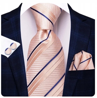 Елегантний набір: синтетична шовкова краватка, затичка та кишенькова хустка з жакардовим візерунком