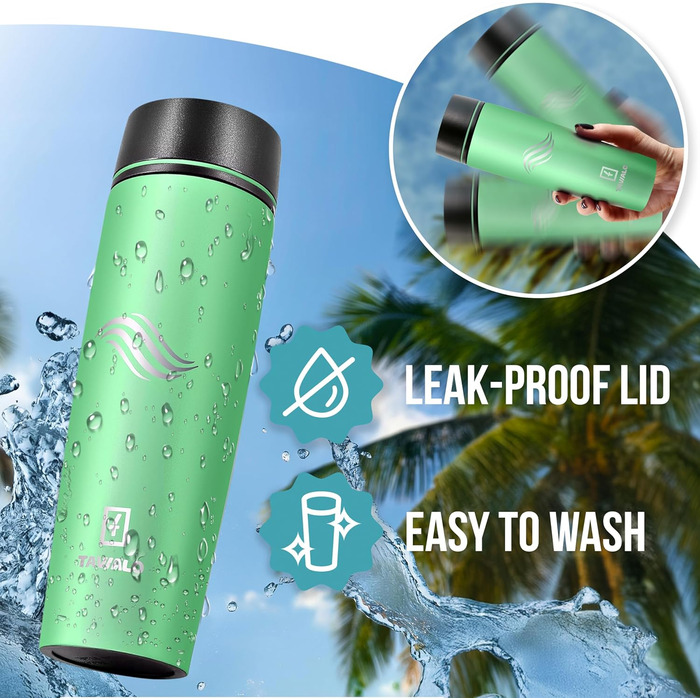 Термокружка Tavialo 460мл, пудрово-рожевий колір, нержавіюча сталь, ізоляційний термокружка, для напоїв