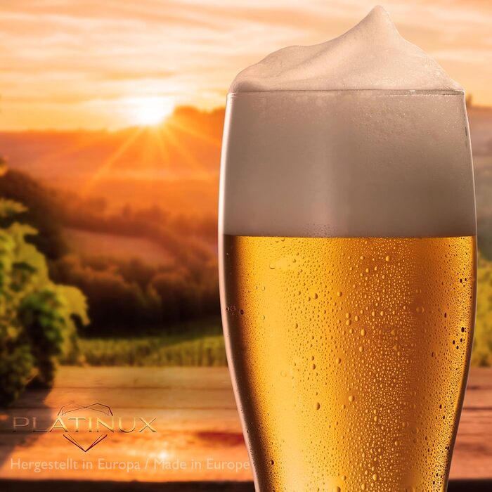 Набір келихів для пива PLATINUX 500 мл (до 640 мл), скляні бокали для пшеничного пива, 6 шт.