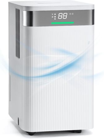 Електричний осушувач повітря HAUSHOF 12L/день, тихий (38dB), для приміщень до 20м², з LED-дисплеєм та резервуаром 2L, 3 режими, портативний осушувач для спальні, підвалу, ванної кімнати