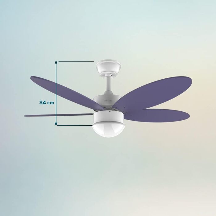 Стельовий вентилятор Cecotec EnergySilence Aero 4260 Purple 42 дюйми з LED підсвіткою та пультом ДУ