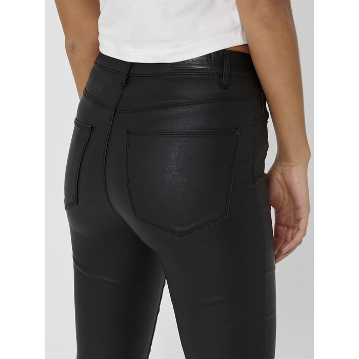 Шкіряні штани жіночі ONLANNE облягаючого крою, чорні, розмір M/30L - екошкіра