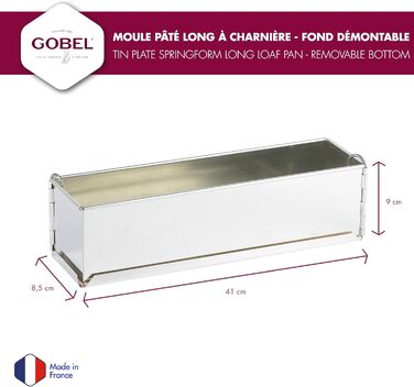 Форма для пасту з шарнірами Gobel 119730, білий метал, 40 x 8 см, роз'ємна