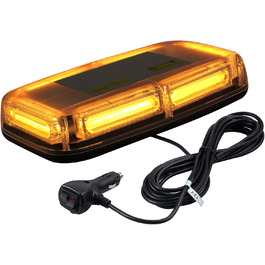 Світлодіодна сигнальна проблискова лампа COLFULINE 60W, кругла, 12/24V, бурштинова, IP67, 6 COB LED, з магнітним кріпленням і кабелем 5 м