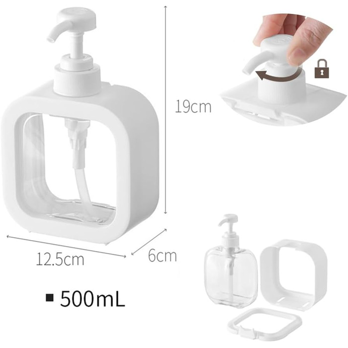 Набір дозаторів для мила та гелю для душу (2 шт, 500 мл, чорний)