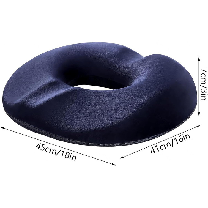 Alacritua Coccyx Cushion, Office Chair Pad Memory Foam Washable Comfort Enhancer, Car Seat Cushion for Car Seat, Wheelchair, Gaming Chair and Office, DarkBlue
