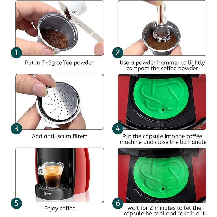 Багаторазова капсула для кави Dolce Gusto, нержавіюча сталь, силіконова кришка, для ресторанів, офісу, дому