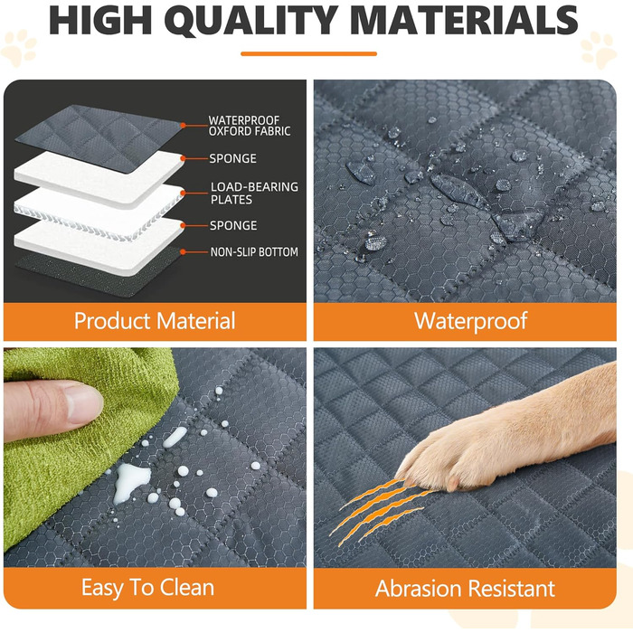 Захисний килимок для автосидіння собаки, водовідштовхувальний, анти-царапин, нековзний, сірий