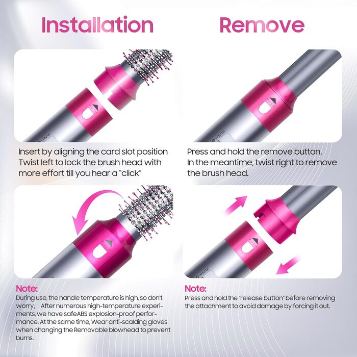 Набір для укладки волосся Airstyler 5 в 1: фен-щітка, термощітка, плойка для локонів, об'ємна щітка, для випрямлення, сушіння, створення об'єму та локонів (сірий)