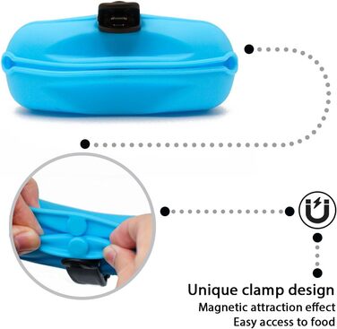 Силіконові мішечки для корму для собак, магнітні мішечки для корму для домашніх тварин для прогулянок та тренувань на відкритому повітрі (1 шт., ) (Чорний та небесно-блакитний)