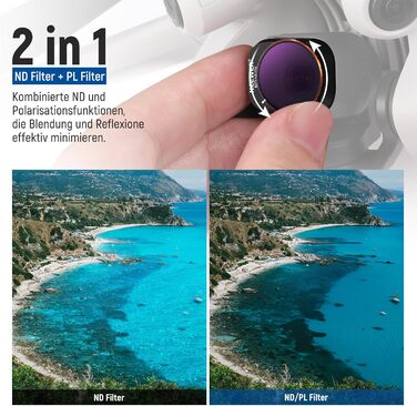 Набір фільтрів NEEWER ND&CPL для DJI Mini 4 Pro: 6 шт. (ND8, ND16, ND32, ND64, ND128, CPL) з ультратонким рамкою. Фільтри для дрона з HD склом, комплект