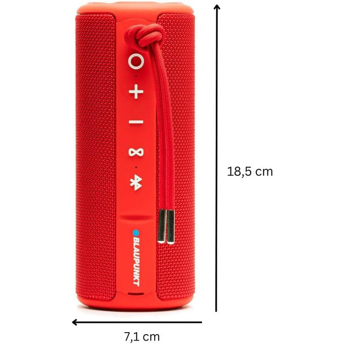 Портативна Bluetooth колонка Blaupunkt BT 214: бездротова, до 10 годин, Bluetooth 5.0, AUX, гучний зв'язок, чіткий звук, баси, чорна