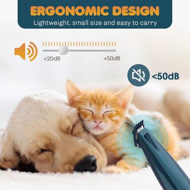 Професійна машинка для стрижки шерсті собак та котів з LED-підсвічуванням, акумуляторна