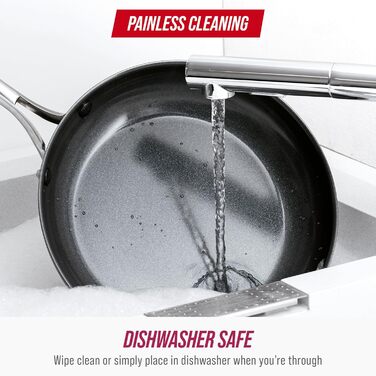 Набір посуду Blue Diamond 10 предметів з антипригарним покриттям, кераміка з діамантовим напиленням, безпечний для миття в посудомийній машині та металевих інструментів, нетоксичний, без PFAS, для кухні, приготування соусів та смаження, сумісний з духовко