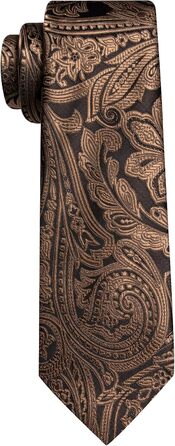 Комплект краваток для чоловіків Barry.Wang: краватка, краваткова шпилька, кишеньковий хустинка, запонки, коричневий/чорний