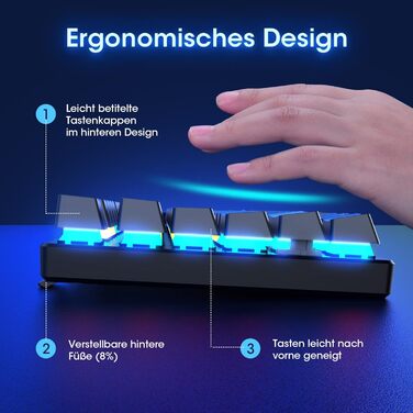 Механічна ігрова клавіатура RisoPhy, RGB, 104 клавіші, ультратонке підсвічування LED, провідне USB підключення, блакитний перемикач, чорний колір