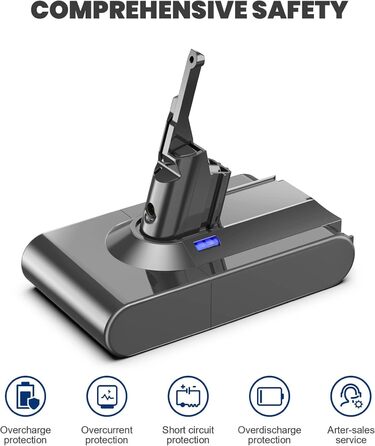 Запасний акумулятор Powtree для пилососів Dyson DC62, DC58, DC59, DC61, DC72, DC74, SV03, SV04, SV05, SV06, SV07, SV09 (V8) Animal Absolute + 2 фільтри + кришка + 2 гвинти