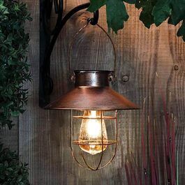Pearlstar Solar Lanterns for Outdoors Hanging Vintage Metal Solar Lights Garden Light with Warm LED Lamps for Outdoor Garden Yard Patio Tree Decoration, Solar Landscape Lighting, Copper (Copper)