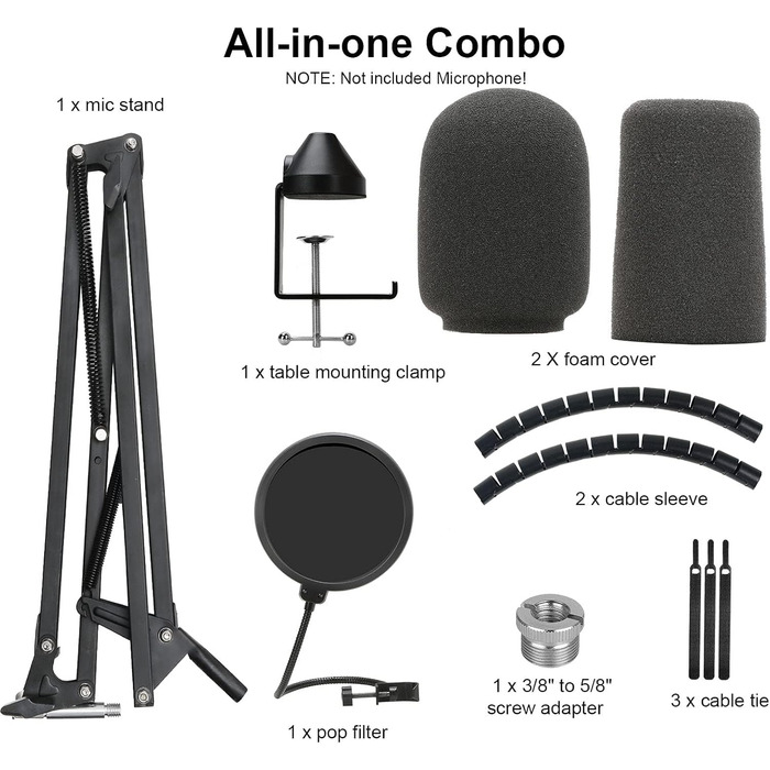Шарнірний мікрофонний тримач YOUSHARES для Shure SM7B з поп-фільтром (01 Stand Set)