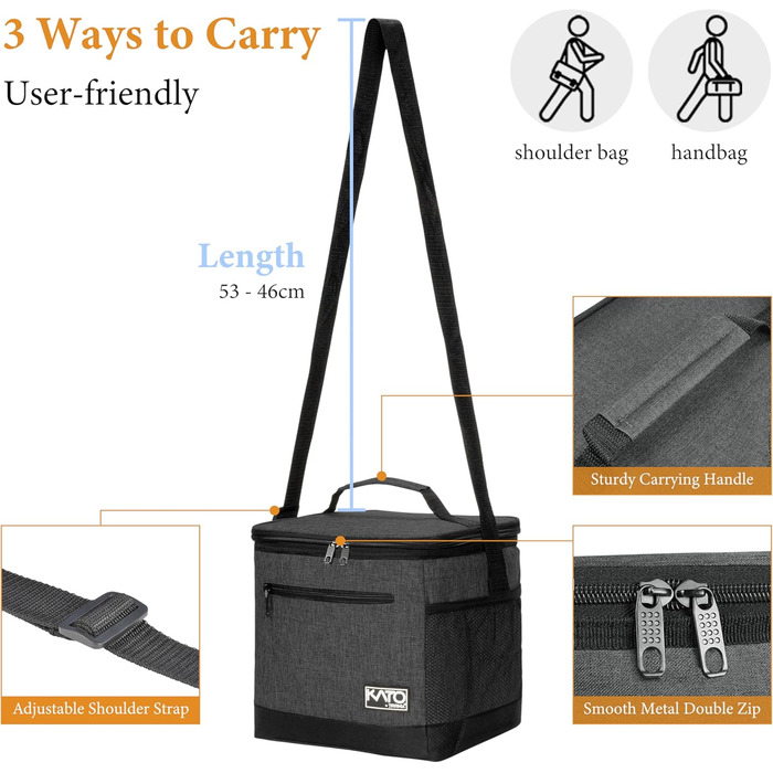 Ланчбокс Kato Tirrinia з ізоляцією для чоловіків, 10.5L: термосумка, сумка для пікніка, для роботи, фітнесу, школи