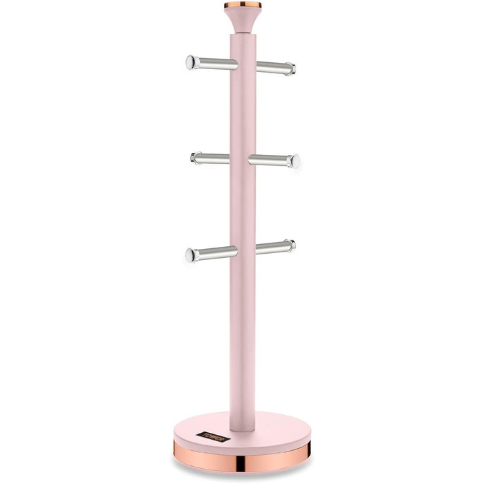 Tower T826132PNK Cavaletto Beaker Stand with Stainless Steel Stopper, Soft Base, Marshmallow Pink and Roségold