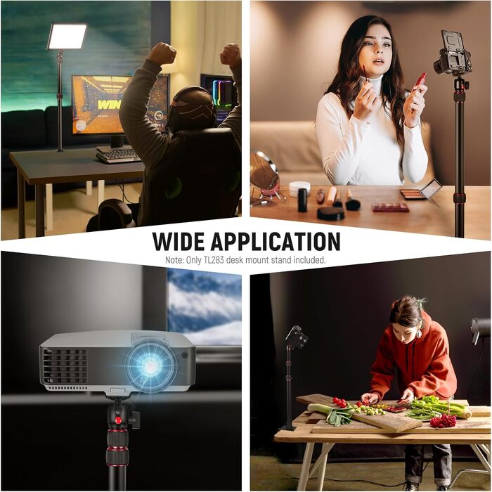 Тримач для камери NEEWER TL283: штатив для столу, мікрофонний важіль, підставка для смартфона та веб-камери, червоний