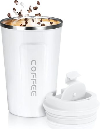 Термокружка Flintronic 510 мл з подвійними стінками, з нержавіючої сталі, з кришкою, для кави та чаю