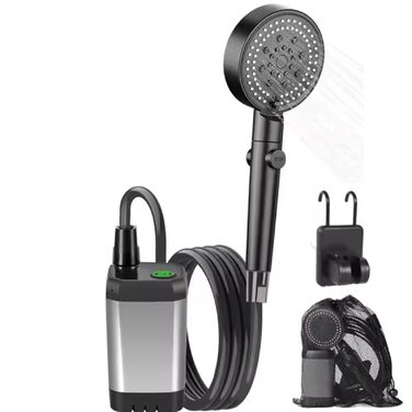 Портативна душова кабіна для кемпінгу HowseHold 6000 mAh з акумулятором, USB-C, регульований тиск, для відпочинку на природі, фестивалів, походів та подорожей