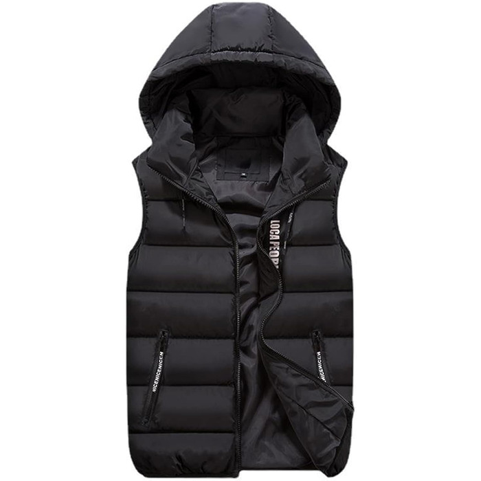 Чоловіча степкова жилетка GIBZ з капюшоном, без рукавів, для спорту та відпочинку, чорна, розмір XXL