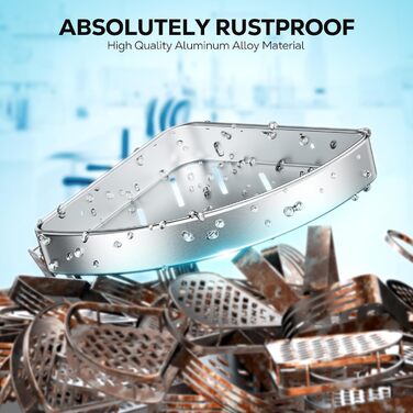 Поличка для душу Nieifi без свердління, кутова, з нержавіючої сталі, 4 яруси, чорна, для ванної кімнати та душу