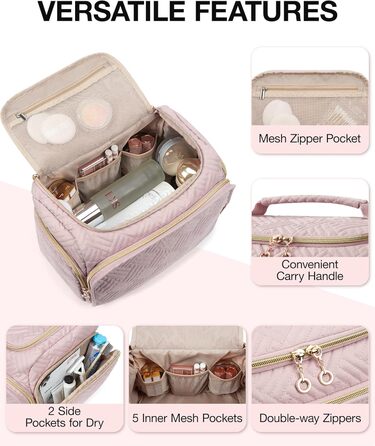 BAGSMART Косметичка-органайзер для подорожей, велика, для туалетних аксесуарів, макіяжу та косметики