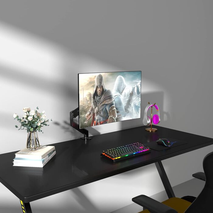 Кріплення для монітора Suptek, регульована висота, газовий амортизатор, для моніторів 17-32 дюймів, VESA 75/100 мм, до 10 кг, ергономічна підставка, чорний