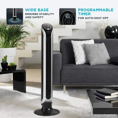 Вентилятор Tower Rowenta Eole Infinite VU6670F0 Цифровий, чорний/сріблястий