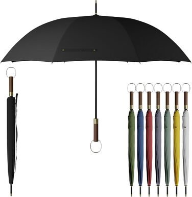 Sapor Design Umbrella Stick Umbrella Stormproof Auto-Open Windproof | XXL Large & Stable for 2 People Men & Women | Golf Umbrella Travel – 123 cm Ø Elegant Black - Modern