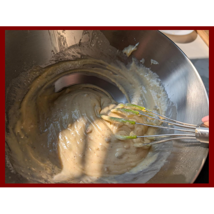 Силіконовий вінчик для збивання з лопатками, нержавіюча сталь 18/10, антипригарне покриття, безпечний для сковород, ергономічна ручка, ідеально підходить для змішування, збивання та перемішування, 27.9 см, червоний