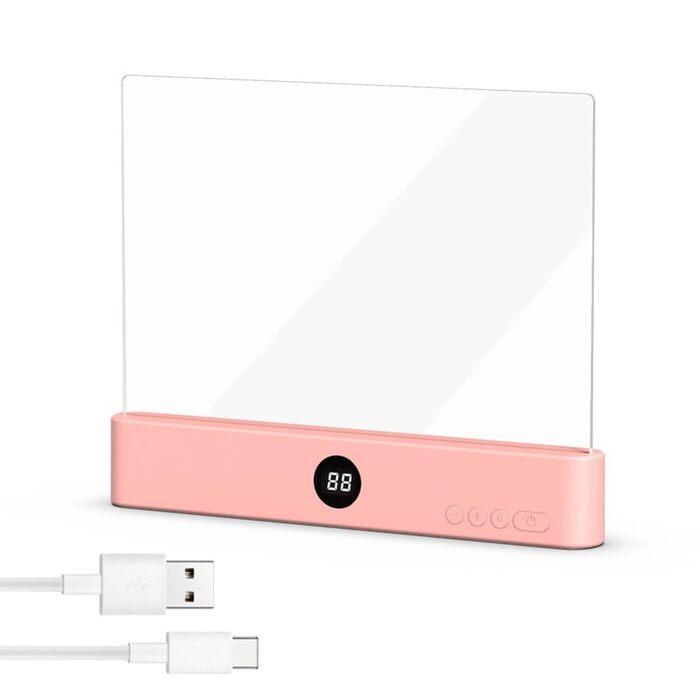 LED Лампа для читання Leselampe Buch, рожева: нічник, настільна лампа, таймер, USB зарядка