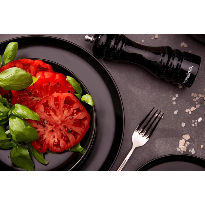 Набір посуду Konsimo VICTO на 6 осіб: 18-частинний сервіз з чорного каменю. Сучасний табельний сервіз для сім'ї.