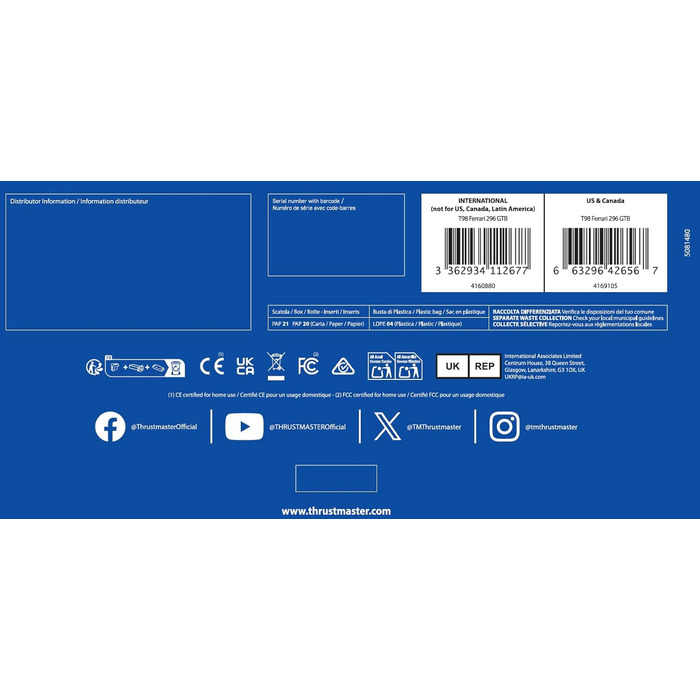 Руль Thrustmaster T98 Ferrari 296 GTB для PS5, PS4, PC
