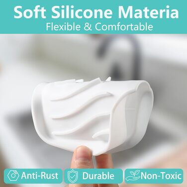 Силіконові мильниці з дренажем (2 шт.) для ванної, душу, кухні та тумбочки - білий колір